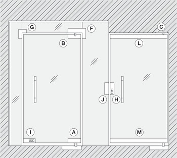Rail, Top, Startec, for glass double action doors