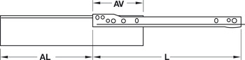 Sistem vodil s kovinsko stranico, enojna stranica, Häfele Matrix Box Single A25, delni izvlek, višina 118 mm, bela, RAL 9010