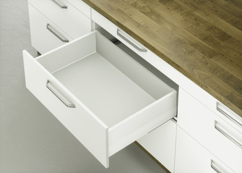Pull-out set, Häfele Moovit Box P70, with height extension side panel, drawer side height 115 mm, load bearing capacity 70 kg