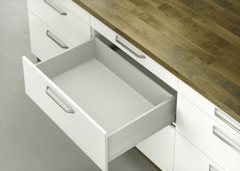 Pull-out set, Häfele Matrix Box P50, with height extension side panel, drawer side height 92 mm, load bearing capacity 50 kg