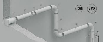 Non-return air-Flow flap, Round pipe system