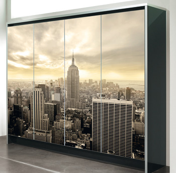 Aluminium frame with glass panel, Service+ customised, wood