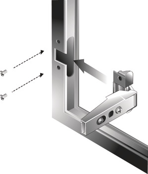 Concealed hinge, Häfele Metalla 510 A/SM 105°, half overlay mounting/twin mounting