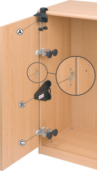 Door mounting set, for furniture doors