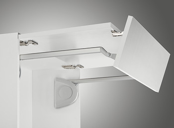 Double flap lift-up fitting, Senso+, for two-piece flaps with division 2:1
