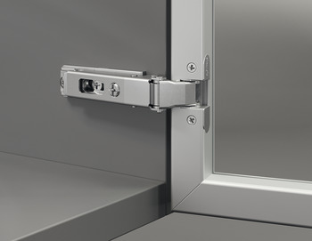 Concealed hinge, Häfele Metalla 510 A/SM 105°, half overlay mounting/twin mounting