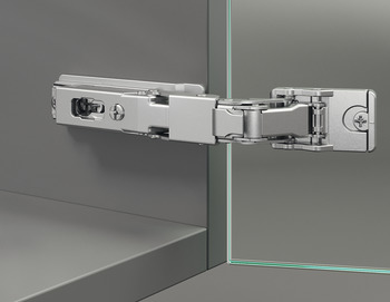 Concealed hinge, Häfele Metalla 510 / Metalla 510 Push, for all-glass or glass/wood constructions