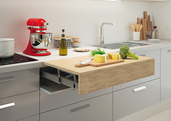 Worktop pull out, Self-supporting, load bearing capacity 40 kg