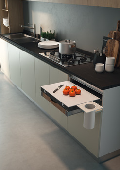 Pull out worktop, for cabinet installation, load bearing capacity 60 kg