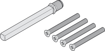 Mounting set with alternate spindle, For combi security fittings, Startec with alternate spindle 8 mm or 10 mm