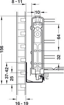 Pull-out, Installation behind front, roller bearing guided, pull-out wire shelf