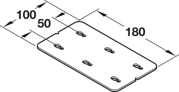Desk top connecting plate, for connecting table tops