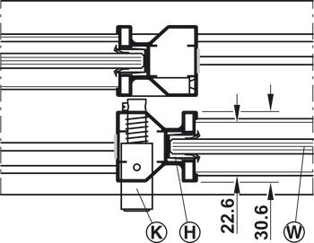 Manual locking system, For Häfele Slido R-Aluflex 80A