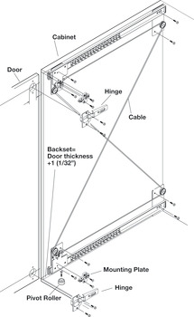 Fixing Set, For Doors, Installation Without Intermediate Panel