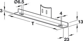 Double bracket, for shelf system round column 60 mm