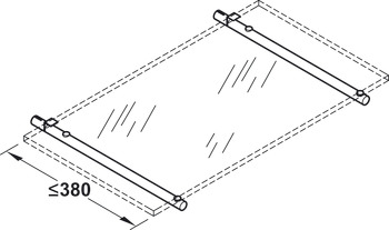 Bracket, For wooden or glass shelves, for plug-in sleeve, point suspension