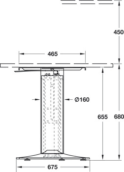 Table column, with electronic height adjustment