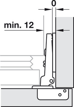 Concealed hinge, Häfele Metalla 510 A 94°, full overlay mounting, for refrigerator doors