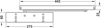 Overhead door closer, TS 92G Contur design, with guide rail, EN 2–5, Dorma