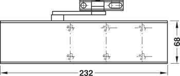 Overhead door closer, TS 72 RF, with arm and interlocking hold open arm, EN 2–4, Dorma