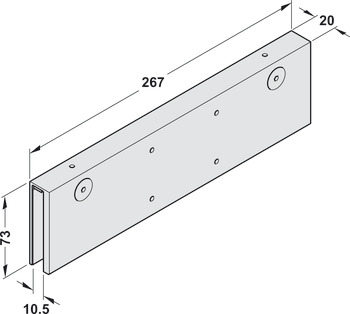 Clamping plate for glass doors, For DCL 94
