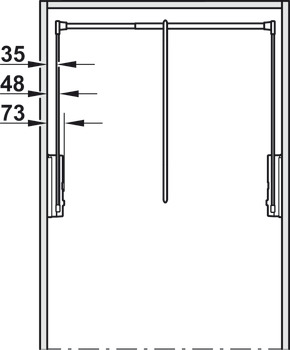 Support, For 2004 wardrobe lift, for screw fixing to side panel