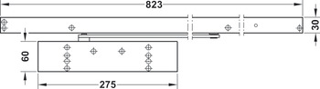 Overhead door closer, TS 92B EMR Contur design, with guide rail, EN 2–5, Dorma