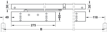 Overhead door closer, TS 93G GSR-EMR 2/BG Contur design, with guide rail, EN 2–5, Dorma