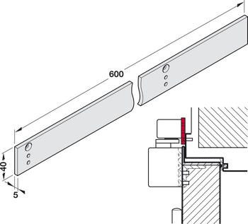 Mounting plate, for G93-SR, TS 93 guide rail