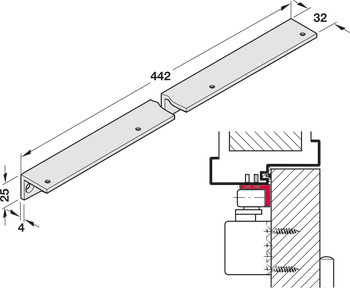 Soffit fixing bracket, for guide rail from the TS 91, TS 92 and TS 93 range