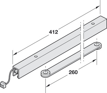 Guide rail, G96 GSR-EMF2, for narrow inactive leaves, Dorma