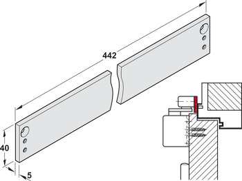 Mounting plate, for guide rail from the TS 91, TS 92 and TS 93 range
