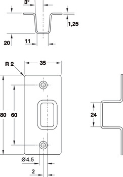 Retractable door seal, BM Floor socket, ⌀ 10 mm