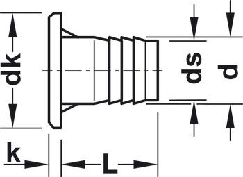 Press-fit sleeve, Internal thread, steel, with rim
