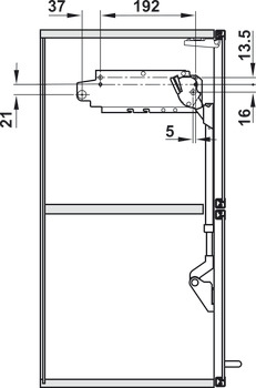 Concealed hinge, Clip Top 120°, aluminium frame hinge