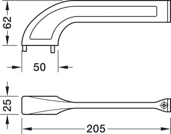 Designer corner connector, Häfele Versatile for L-mounting and frame construction