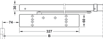 Overhead door closer, Dorma TS 98 XEA GSR with guide rails, For double doors, EN 1–6