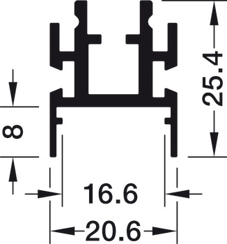 Base profile, for 5190 profile system for LED strip lights 10 mm