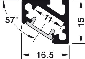 Lighting profile, Profile 5106, for recessed grip profile
