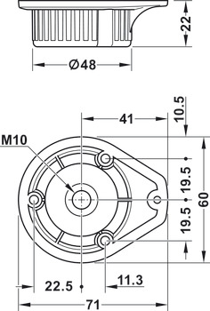 Mounting plate, for Häfele AXILO<sup>®</sup> 48 plinth system