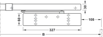 Overhead door closer, TS 5000 L-R-ISM VP, EN 2–6, with guide rail, Geze