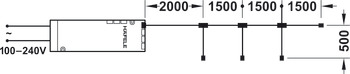 Extension lead, Häfele Loox, 2-pol. (monochrom)