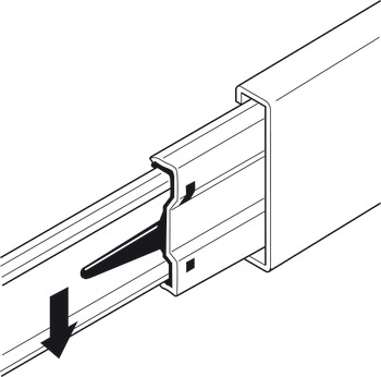 Drawer runners, load-bearing capacity up to 45 kg, steel, side mounting