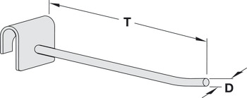 Removable display rail, merchandise display railfor support rail and carrier frame