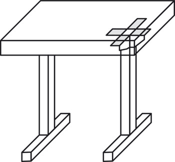Corner brace, without lateral screw fixing holes, table fittings