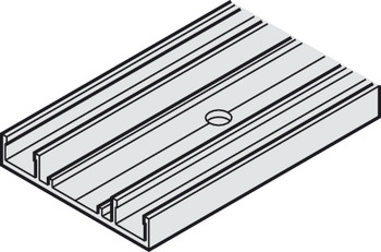 Mounting rail, For 2 single running tracks, recessed installation, 51 x 10 mm (W x H)