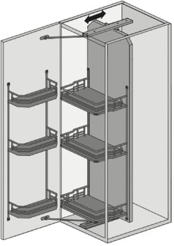 Pull-out fitting, for extension shelf