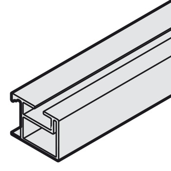 Single guide track, Bottom, for glue fixing on mounting rail