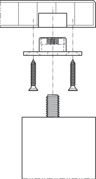 Fastenings, with internal thread for threaded bolt