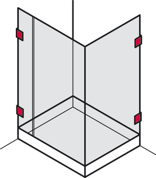 Tumbler holder, For wall-glass connection, concealed wall mounting